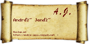 André Jenő névjegykártya