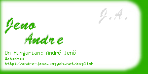 jeno andre business card